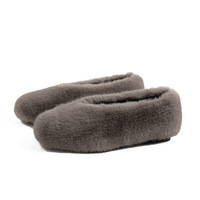 Mocassins plats en fausse fourrure de vison pour femmes, chauds et douillets pour l'hiver, à enfiler, personnalisables OEM/ODM avec logo, doux et confortables pour l'intérieur et l'extérieur