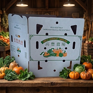 Boîte en carton ondulé 3 plis entièrement imprégnée de cire, personnalisée et imprimée - Boîte de rangement écologique pour céréales, chaîne du froid, aliments frais - Product Image 1