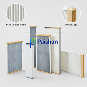 Cartouche filtrante plissée <span class=keywords><strong>de</strong></span> style panneau <span class=keywords><strong>de</strong></span> remplacement pour <span class=keywords><strong>extracteur</strong></span> <span class=keywords><strong>de</strong></span> fumée laser Trumpf, membrane PTFE en polyester avec embouts en PU - Product Image 2