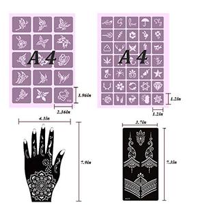 Smart Sticker <strong>Henna</strong> <strong>Tattoo</strong> Stencils <strong>Kit</strong> Pack 22 Sheets Eco-friendly Non-Toxic Temporary <strong>Tattoo</strong> Templates Indian <strong>Tattoo</strong> Sticker - Product Image 5