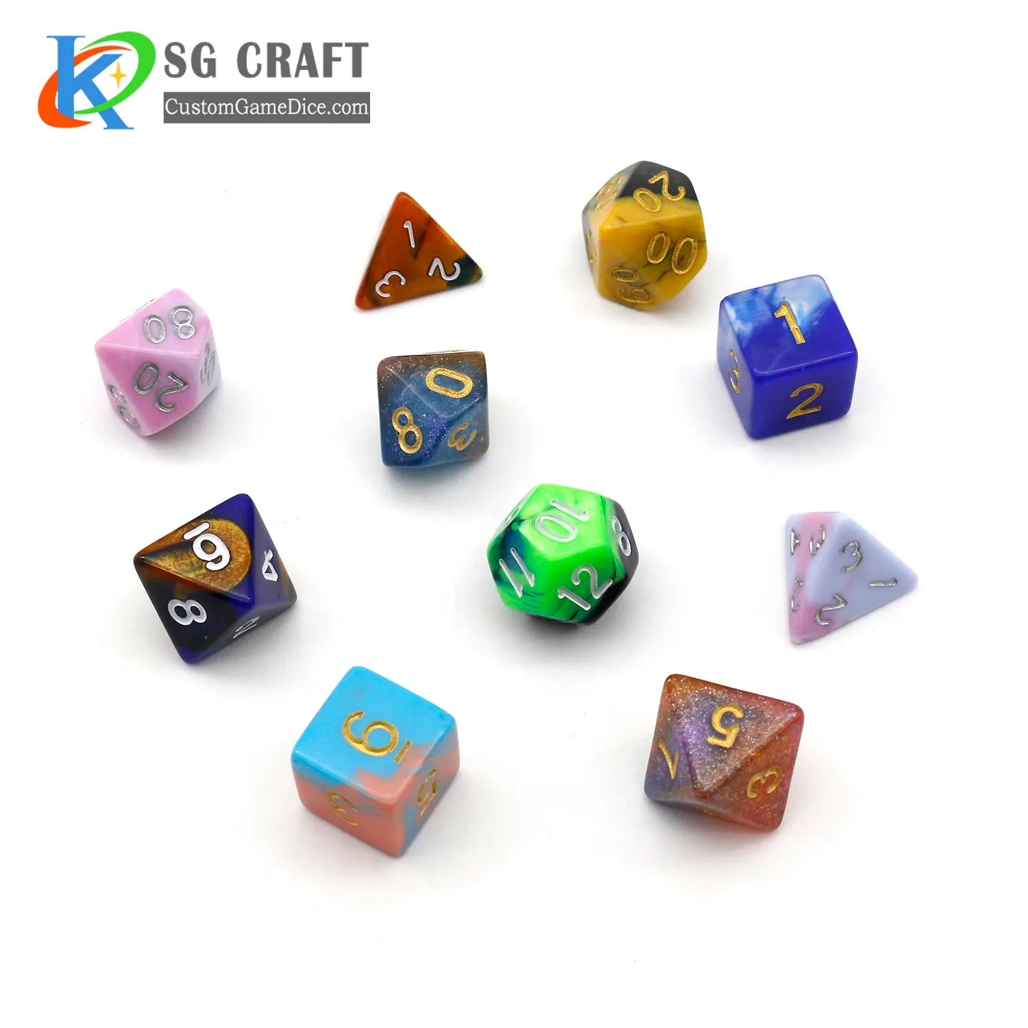 Wholesale customized Rotating dice roulette dice set Dnd Rpg punk dice role-playing game