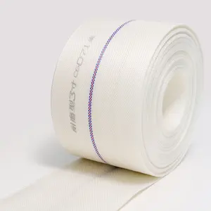 White woven canvas hose for agricultural irrigation PE lining with large roll portable water pipe
