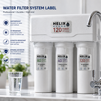 Etiquetas Personalizadas Impermeables para Filtros de Agua de Metal Plateado Cepillado, Adhesivo Fuerte, Impresión de Pegatinas con Forma Personalizada y Logotipo