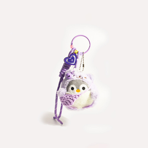 Llavero de pingüino de peluche suave con cordón trenzado y campana pequeña, accesorio para bolso cruzado, dijes para bolso, juguete de animal, regalos de recuerdo turístico - Product Image 1