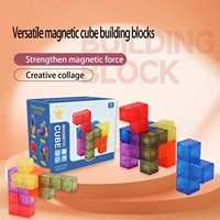 Ensemble de blocs de construction cubes magnétiques polyvalents à modélisation 3D pour enfants avec cartes de guidage en plastique durable