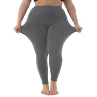 Leggings de musculation pour femmes grandes tailles 1XL-5XL, longueur genou, couleur unie, en soie de lait fine, prêts à porter en extérieur, 300 lb
