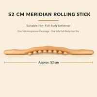 Bâton de massage en bois de hêtre, 8 billes, 52 cm, rouleau de massage Gua Sha pour le dos, le cou, les épaules, l'abdomen, unisexe, adultes