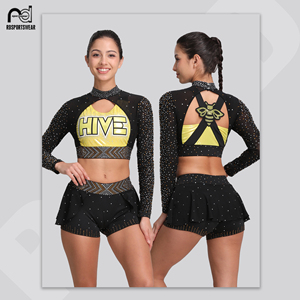 Concevez votre propre uniforme de cheerleading, tenue de cheerleading avec strass, uniformes de cheerleading - Product Image 6