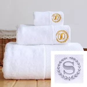 Полотенца для отеля 5 звезд, белое Льняное полотенце с логотипом на заказ для ванной комнаты, 100% хлопок, для лица, для рук, для ванной, набор полотенец для отеля