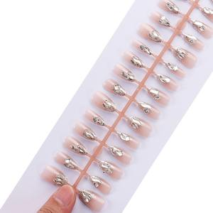 2024 New High-end Fake Nails Rhinestone Glitter Handmade 30 Pieces Custom Finger Nail Stickers - Product Image 5