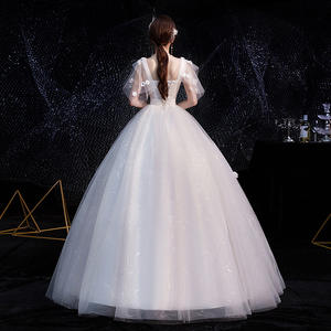 2023 nuevo vestido <span class=keywords><strong>de</strong></span> novia para la nueva Princesa simple viento detrás francés embarazada - Product Image 3