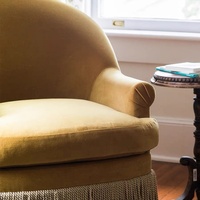 Fauteuil en tissu rétro américain pour petits salons, chambres ou balcons - Parfait pour se détendre ou se reposer