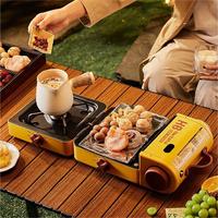 GARIDA Réchaud à cassette portable pliable à double tête Réchaud à cassette Réchaud de camping portable d'extérieur