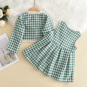 Conjunto de Ropa de Lujo para Niñas de 90-130 cm, Vestido de Cuadros Verde con Encaje y Manga Larga, Conjunto de 3 Piezas, Ropa para Niñas, Ropa Infantil - Product Image 3