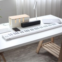 Portable Foldable 61-Key Educational Electronic Piano Keyboard Rechargeable Battery 3.5mm Headphone Jack (Plastic Material) for