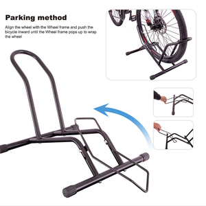 Support de stationnement pour vélo autoportant, nouveau design pour enfants/vélos de route/VTT, support en acier portable pour garage et rangement en appartement - Product Image 3