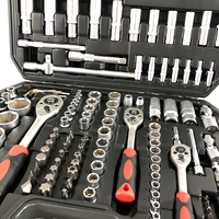 Ensemble de 171 outils de réparation de vélo 1/4 pour usage domestique, boîte à outils mécanique avec clés à étoile et douilles