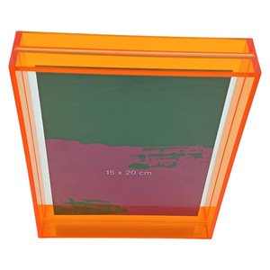 Cadre photo en acrylique 15 x 20 cm, rectangulaire, transparent, coloré, décoration intérieure, salon, chambre à coucher, bureau - Product Image 1