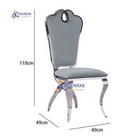 Chaise de salle à manger de luxe moderne avec revêtement en velours imperméable et dossier, structure en acier inoxydable gris foncé pour appartement