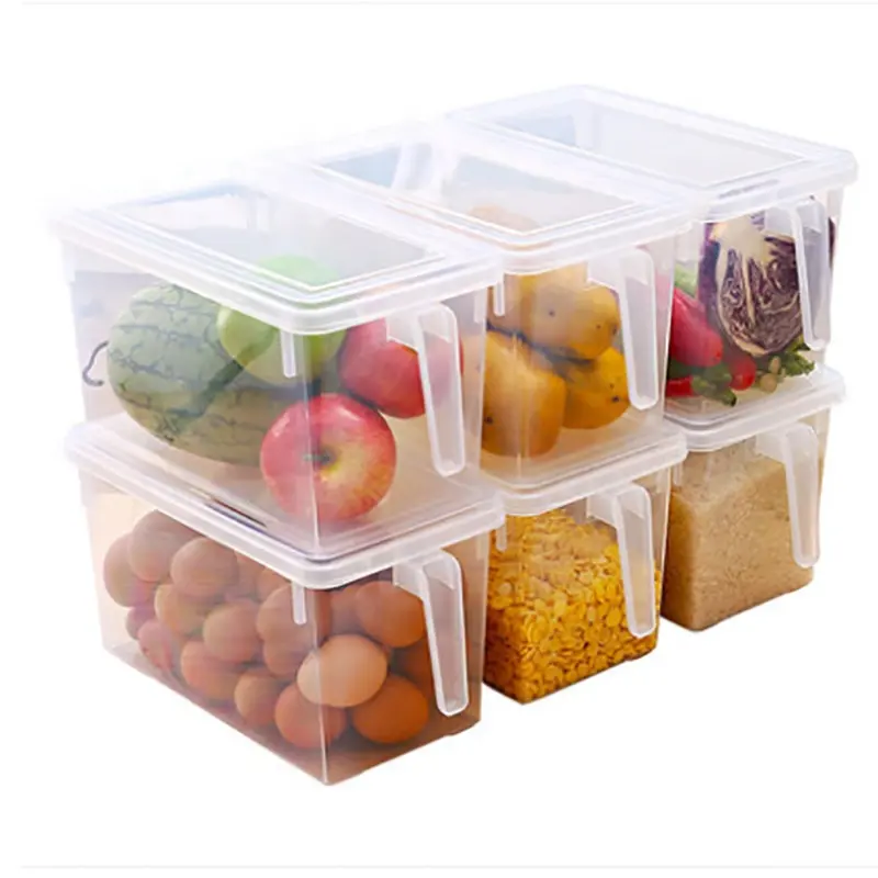 4L Refrigerator Storage Box Transparent Sealed Storage Plastic Box Drawer Type Kitchen Fruit Food Vegetable Fresh Keeping Box