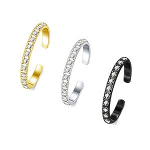 Stainless Steel 18K Gold Plated <b>Adjustable</b> Gypsophila Cubic Zirconia Toe <b>Rings</b> Women Summer Beach Wedding Foot Jewelry - Product Image 4