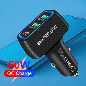 Nuevo Producto 2026, Cargador Rápido para Auto 3 en 1 QC3.0 3.1A 60W, Adaptador de Cargador para Auto USB-C PD - Product Image 2