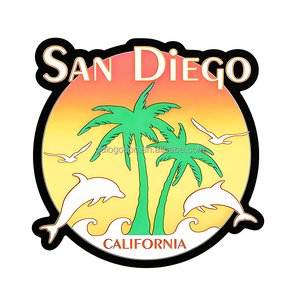 Regalos Únicos de San Diego, Playa Coronado, Hermosa Escena al Atardecer, Palmera, San Diego, California, CA, Recuerdos de Ciudades, Imanes para Refrigerador - Product Image 1