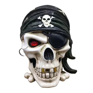 Cendrier crâne effrayant avec couvercle pour décorations d'Halloween effrayantes et Figurines de crânes décoratifs comme décor de chambre à fumer gothique