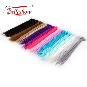 por mayor 20 pulgadas suave dreadlock trenzas sintéticas crochet rastas de color único hecho a mano extensiones de - Product Image 3
