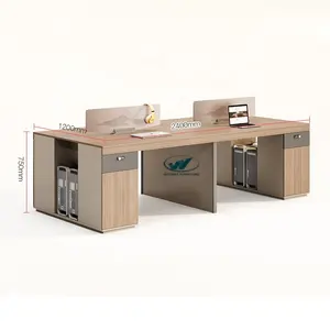 Bán buôn Workstation 2 người 4 người hiện đại đơn giản Workstation với mật khẩu khóa bàn