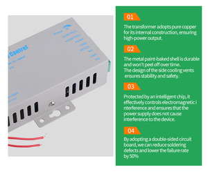 Andudu Power Supply untuk DC12V 5A AC 90-260V, sistem kontrol akses adaptor daya sistem interkom dengan penundaan waktu - Product Image 4