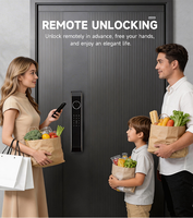 Serrure de porte avec caméra de reconnaissance faciale 3D Q62, reconnaissance de la veine palmaire, empreinte digitale, application Tuya WiFi, contrôle à distance, écran 4,5 pouces, interphone vidéo, cloud