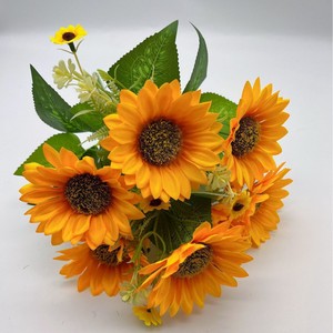 Fatto a mano simulato girasoli matrimonio casa mobili vasi di fiori finti eleganti decorazioni floreali - Product Image 3