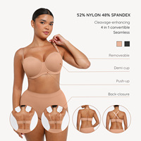 Soutien-gorge push-up invisible et respirant pour femme, à armatures amovibles, bonnet complet, grande taille, convertible, sans bretelles, doux, vente chaude