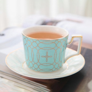 New Product 15Pcs Nordic Light Luxury Living Room <b>Sets</b> INS Trend Porcelain Coffee & <b>Tea</b> <b>Sets</b> With Gold Handle - Product Image 5