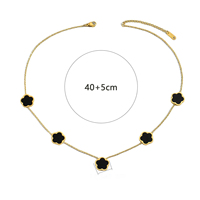 Collier en acier inoxydable plaqué or 18 carats de luxe, cinq fleurs, trèfle à quatre feuilles, nouveau collier pendentif tendance, charme élégant pour femmes