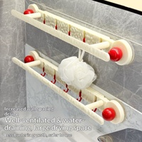 Porte-serviettes mural en plastique à ventouse détachable pour salle de bain, sans perçage, avec crochets