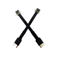 Cable USB Tipo C FFC Ultrafino y Plano, Negro, PVC, con Luz LED en Ángulo, Micro USB Tipo C 3, RoHS, Micro Glow