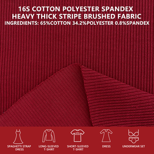 16S Cotton Polyester Spandex Stripe Knitted Fabric 170cm Width 350gsm Heavy Thick For Hoodies Jogger Pants T Shirts Garments - Product Image 1