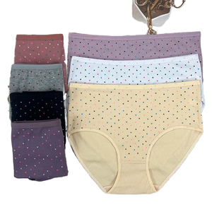 Braguitas de algodón y elastano para mujer, lisas, de tiro medio, con estampado de puntos, transpirables, de secado rápido, para uso diario, con logo personalizado - Product Image 1