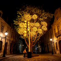 Installation lumineuse interactive en forme de tournesol à manivelle LED, étanche IP65, avec fonction de gradation pour la décoration extérieure