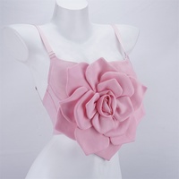 Débardeur bustier à fleurs brodées en trois dimensions