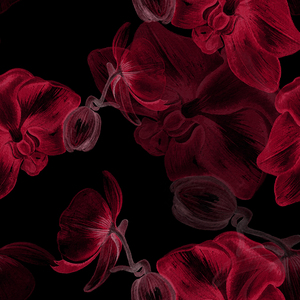 Thời Trang Mới In Kỹ Thuật Số Màu Đỏ Sẫm Màu Tím Hoa Mô Hình 100% Polyester Koshibo Crepe Koshibo In Vải Cho Dresses - Product Image 4