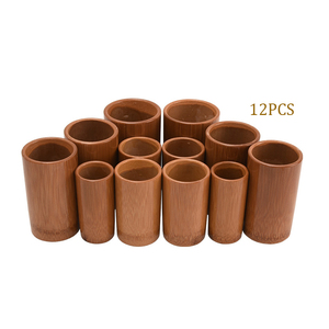 Set Bekam Terapi Tradisional, Peralatan Bekam Badan Cangkir Karbonisasi Suhu Tinggi Bambu Hisap Kuat 12 Buah - Product Image 1