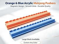 Ensemble de support et pousseur de mahjong en acrylique 2-en-1 avec règle magnétique, couleur personnalisée, design moderne, résistant à l'eau, pour 4 joueurs