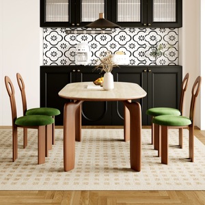 Ensemble table et chaises ovales en bois de frêne blanc nordique, 6 pièces, meubles de salle à manger en bois massif, design durable - Product Image 4