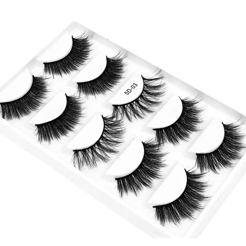 2024 New Style 5 Pairs Of 5D High-quality Faux Mink Hair Artificial Natural Thickened Fluffy Grafted Full Strip Eyelashes