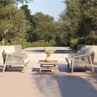 Tables et chaises haut de gamme imperméables de plein air pour hôtel, jardin, cour, ensemble de tables à manger, meubles en bois massif nordiques et décontractés en teck