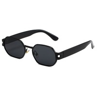 Lunettes de soleil rétro carrées tendance 2026 UV400, montures métalliques de luxe classiques pour hommes et femmes, personnalisables avec votre logo
