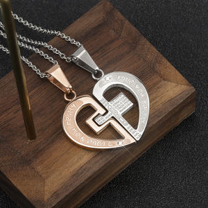 Collar de Barra de Acero Inoxidable <span class=keywords><strong>con</strong></span> Nombre Grabado e Inicial Estampada Personalizada para Mujer, Elegante Colgante <span class=keywords><strong>con</strong></span> Cristal - Product Image 3